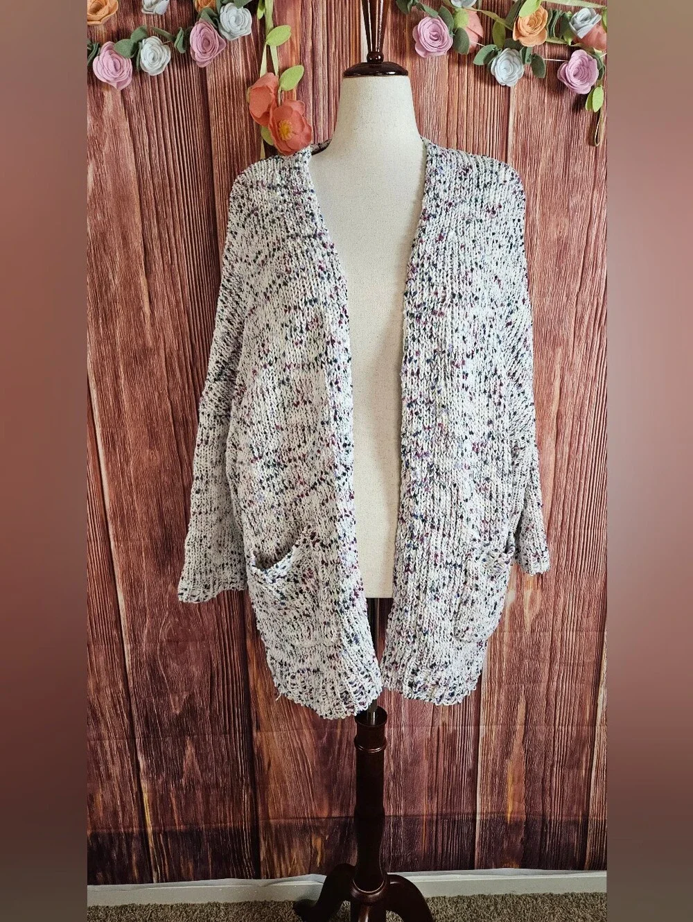 NWT Cupio Marled Knit Plush Cardigan Sweater Plus Size 2X